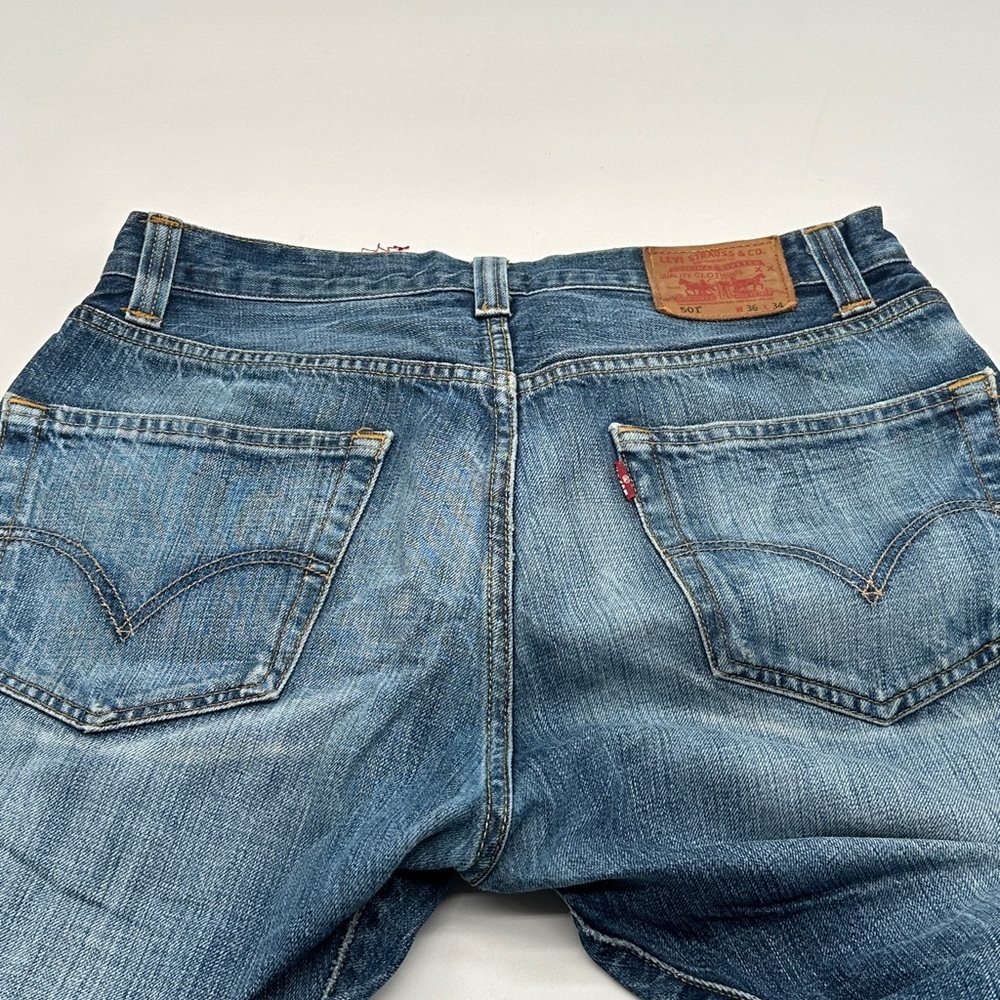 Levis 501 Button Fly Jeans Mens 30x27 Blue Denim Original Fit Red Tag Classic